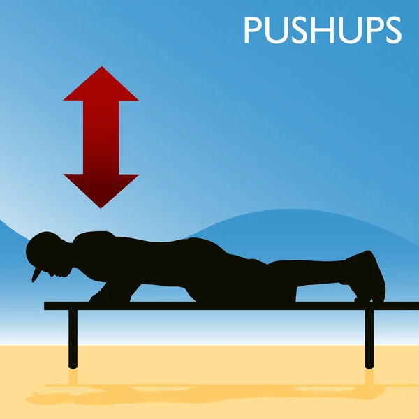 Man doen pushups — Stockvector