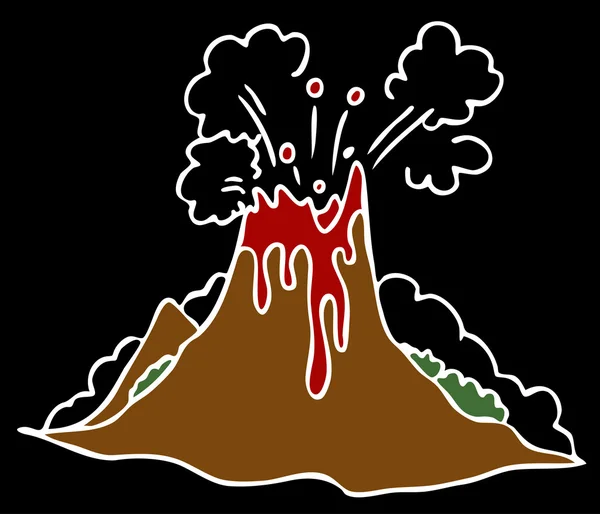 Извергающийся вулкан — стоковый вектор