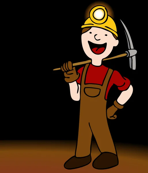 Ondergrondse mijnwerker tekenfilm karakter — Stockvector