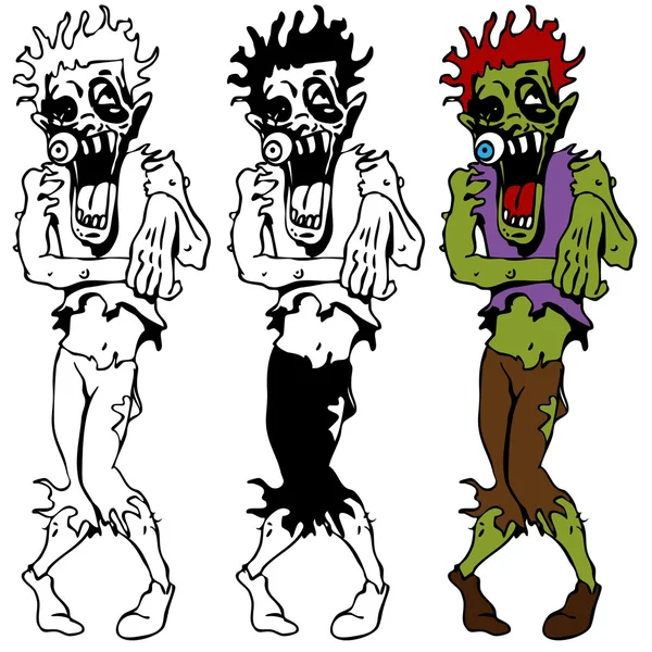 Muertos vivientes Zombie Set — Archivo Imágenes Vectoriales