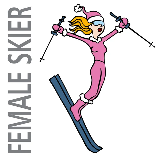 Kadın kayakçı — Stok Vektör