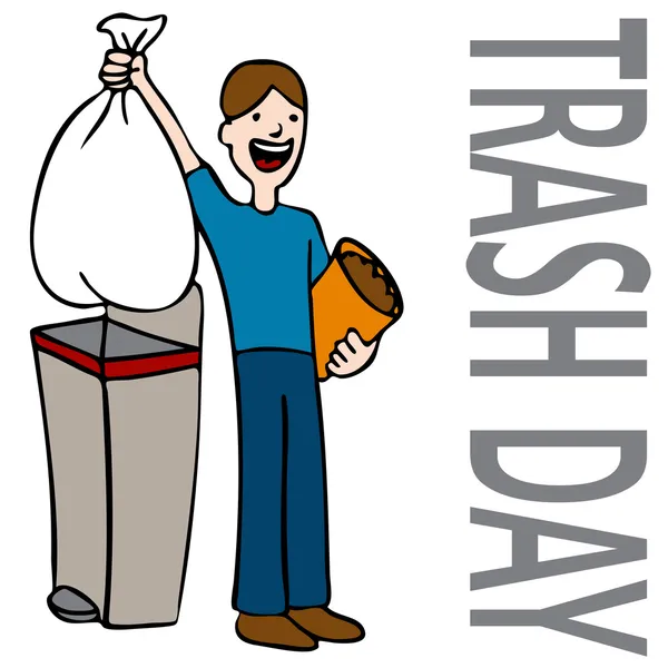 Σκουπίδια ημέρα άνθρωπος — Διανυσματικό Αρχείο