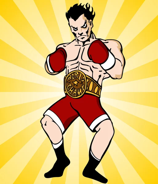 Campeón de boxeo — Vector de stock