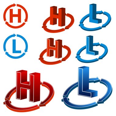 An image of high low weather pressure icons. clipart