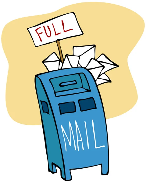 Μια Εικόνα Του Ένα Γραμματοκιβώτιο Είναι Πλήρες Της Αλληλογραφίας — Διανυσματικό Αρχείο