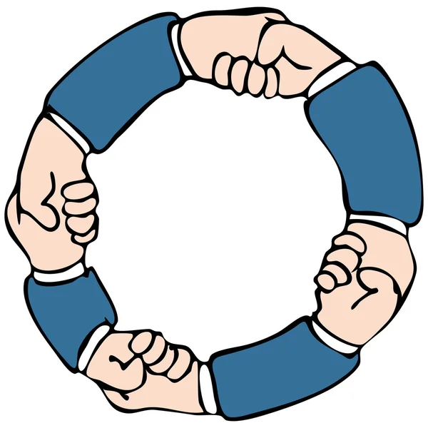 Een Afbeelding Van Een Circulaire Set Van Handen Schudden — Stockvector