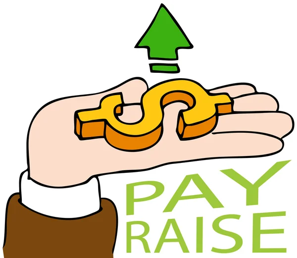 Image Pay Raise Business Hand — Stock Vector