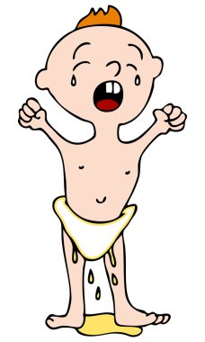 Leaking Wet Diaper clipart