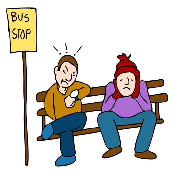 Pozdní autobus — Stockový vektor