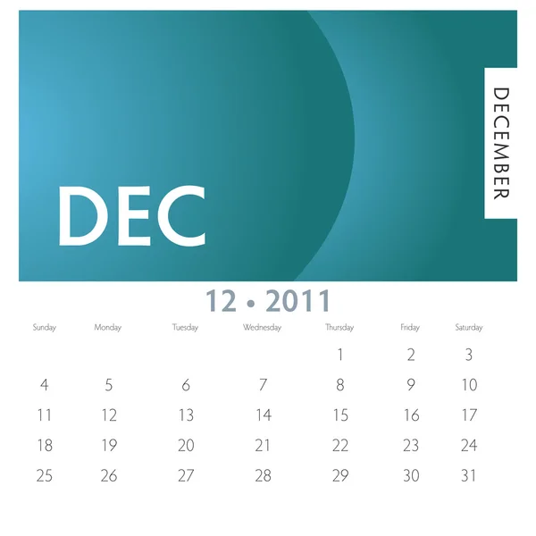 12月カレンダー — ストックベクタ