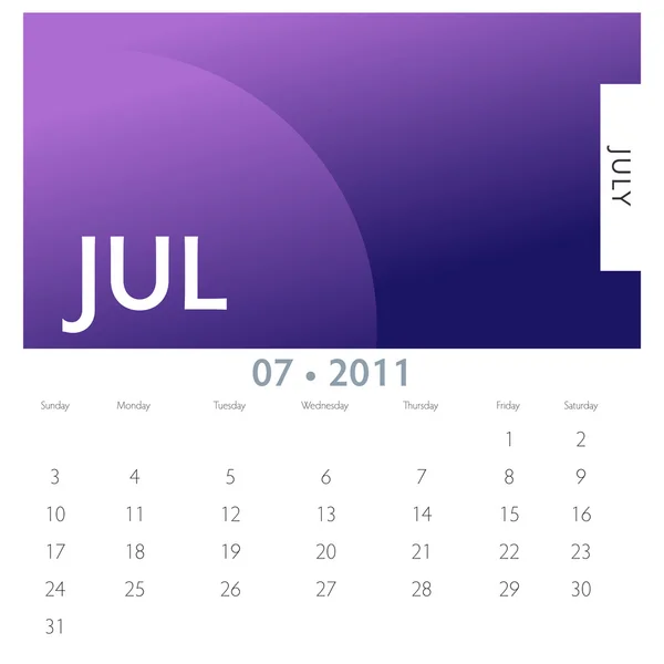 Calendario de julio — Vector de stock