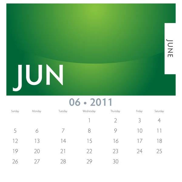 Juni-Kalender — Stockvektor