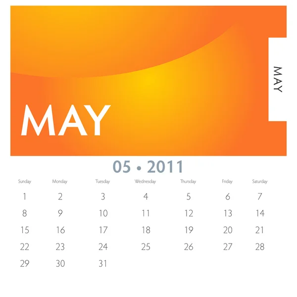 Calendrier de mai — Image vectorielle