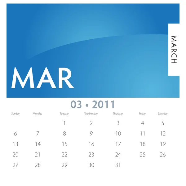 Mars kalender — Stock vektor
