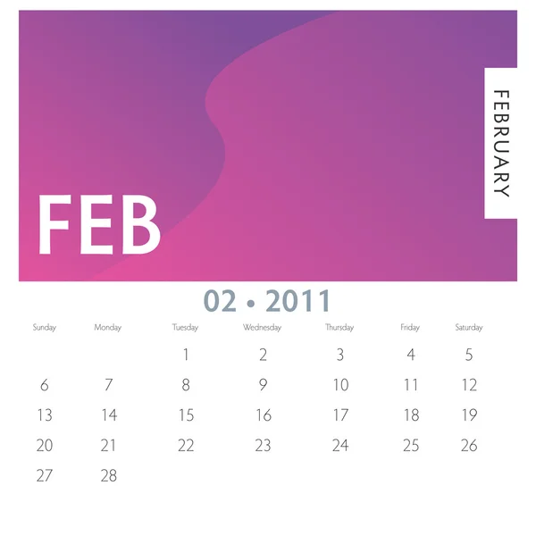Calendario de febrero — Vector de stock