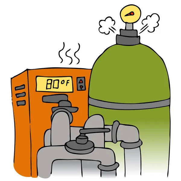 Immagine Una Pompa Piscina Impianto Riscaldamento — Vettoriale Stock