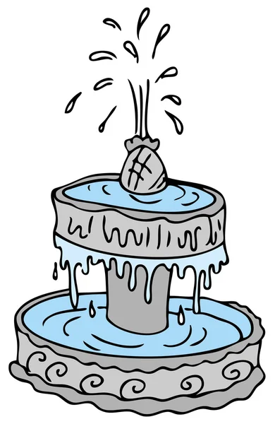 Ein Bild Eines Zeichentrickwasserbrunnens — Stockvektor