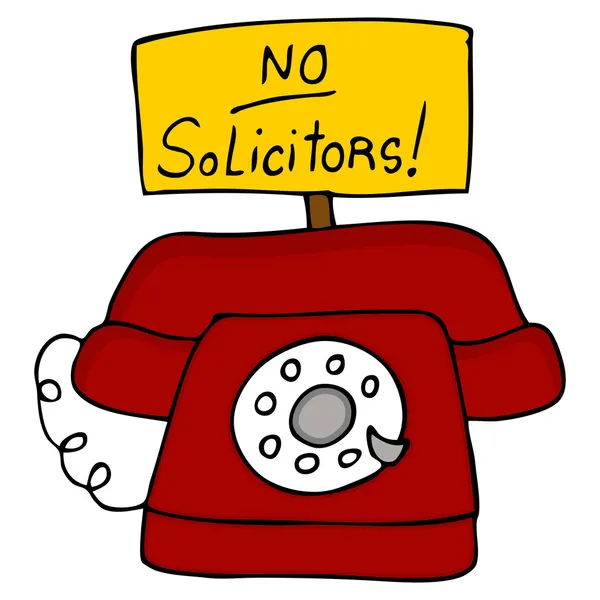 stock vector An image of a telephone with a no solicitors sign.