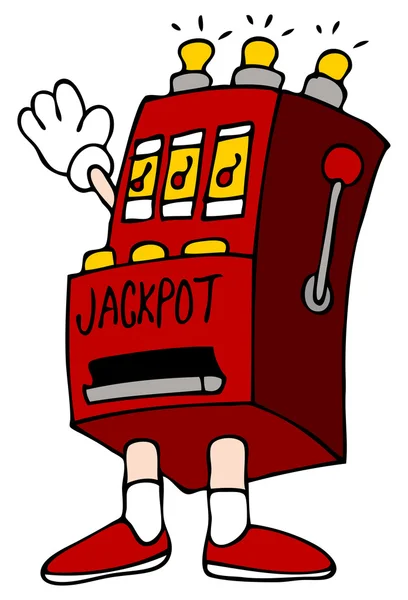 Een Afbeelding Van Een Cartoon Slotmachine Man — Stockvector