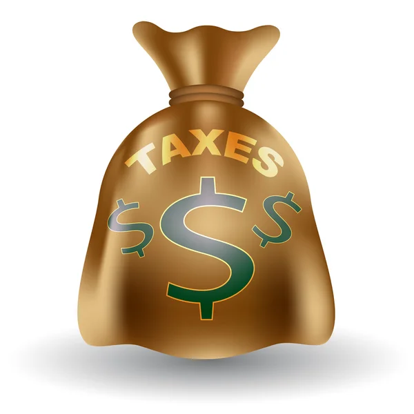 Impôts Sac d'argent — Image vectorielle