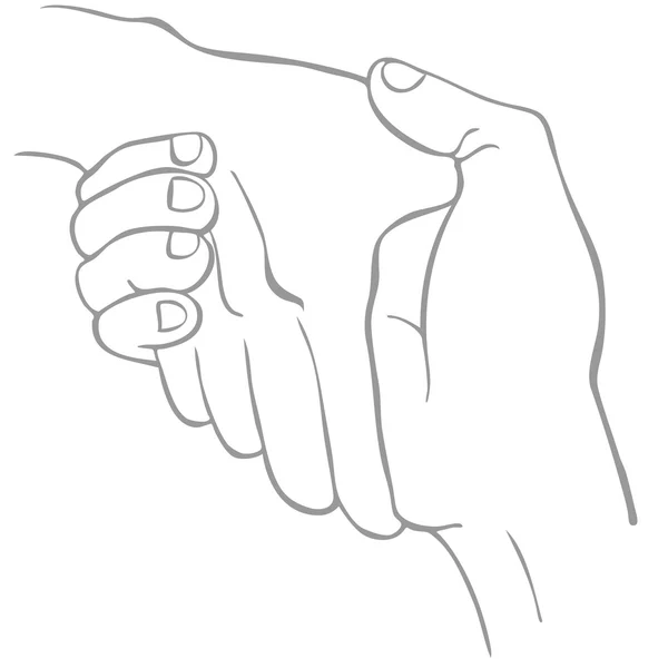 Bild Två Händer Skakar Linje Konst Stil — Stock vektor