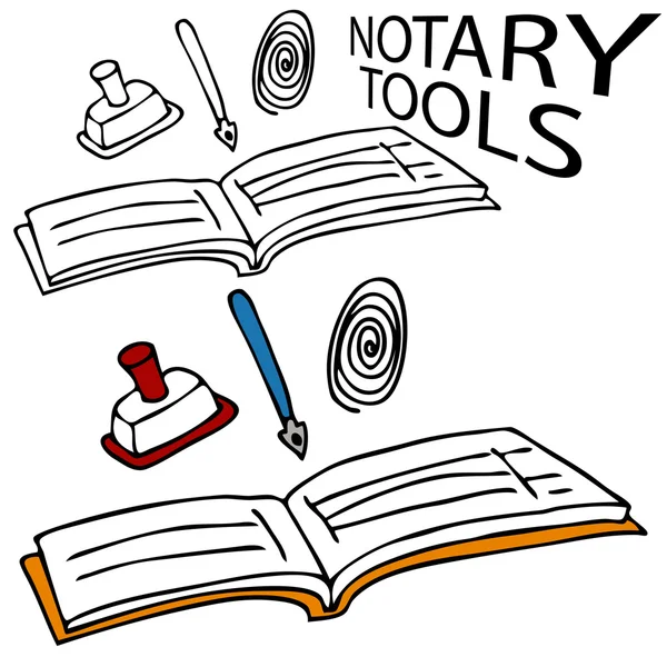 Notary Service Tools — Stock Vector
