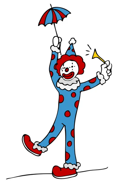 Clown de cirque de marche serrée — Image vectorielle