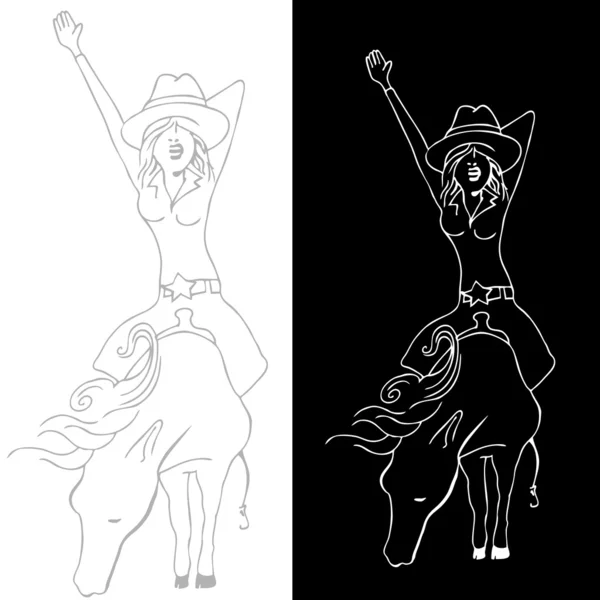 Девушка верхом на лошади — стоковый вектор