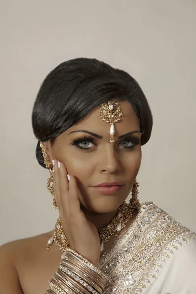 Indisches Modell Porträt Nahaufnahme Gesicht — Stockfoto