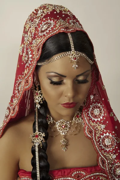 Indický Model Portrét Zblízka Obličej — Stock fotografie