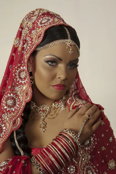 Indický Model Portrét Zblízka Obličej — Stock fotografie