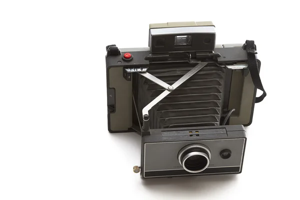 stock image Old vintage polaroid camera with open accordeon