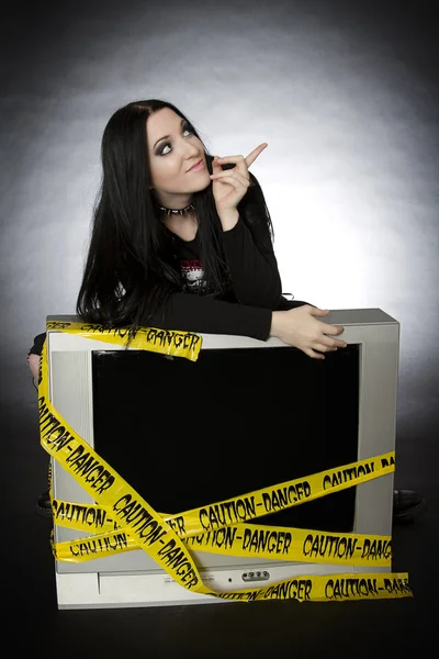 Goth pointing up — Stock Photo, Image