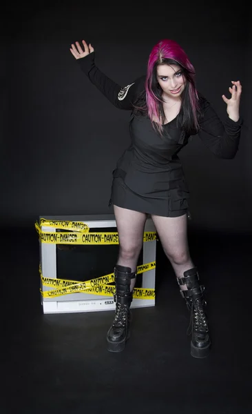 Őrült goth lány — Stock Fotó