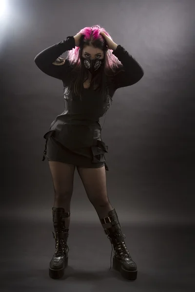 Louco Goth Girl — Fotografia de Stock