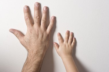 Father and son hands clipart