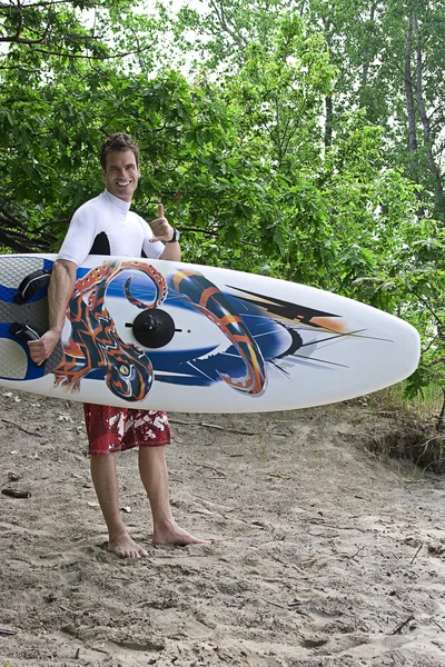 Surfer shaka pozdrawiać — Zdjęcie stockowe