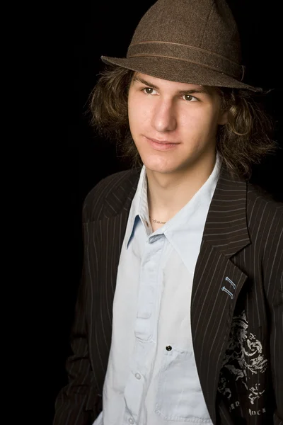 Tonåring med hatt — Stockfoto
