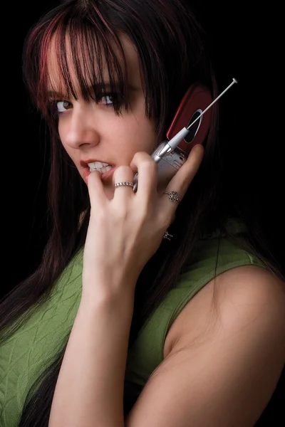 Fashion model - Talking on cell — Stock Photo, Image
