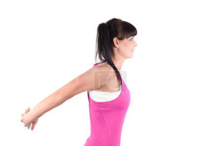 Instructeur de fitness isolé sur blanc 