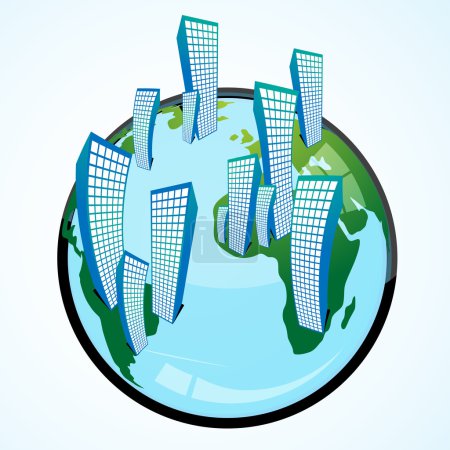 Globe avec bâtiments 
