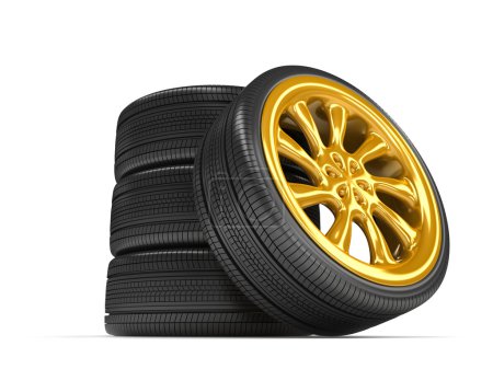 Roues sur fond blanc.