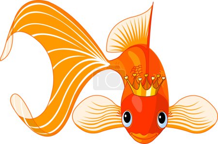 Reine de poisson rouge dessin animé 