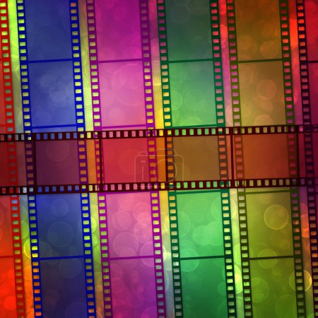 Film sur le fond multicolore 
