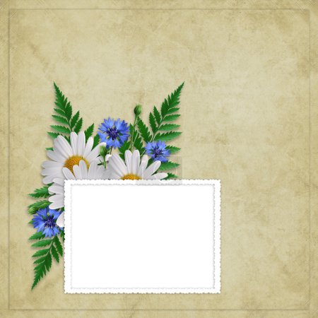 Carte pour les vacances avec des fleurs 