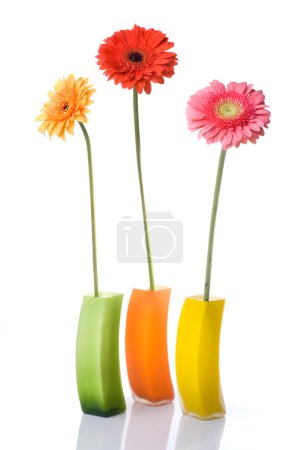 Bouquet de marguerite-gerbera en verre 