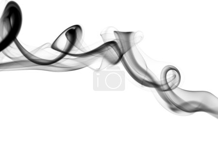 Ondes de fumée abstraites sur blanc 