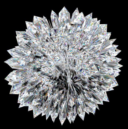 Boule de diamant avec stalagmites aiguës 
