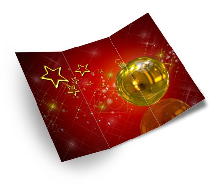 Carte de vœux de Noël 3D sur fond blanc 