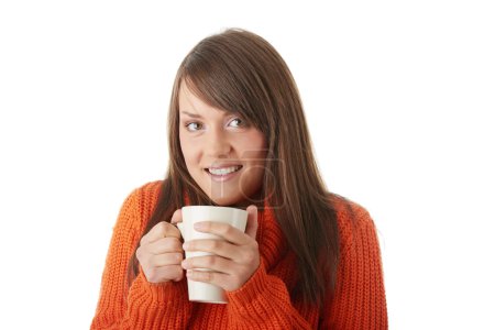 Adolescente avec tasse de café 